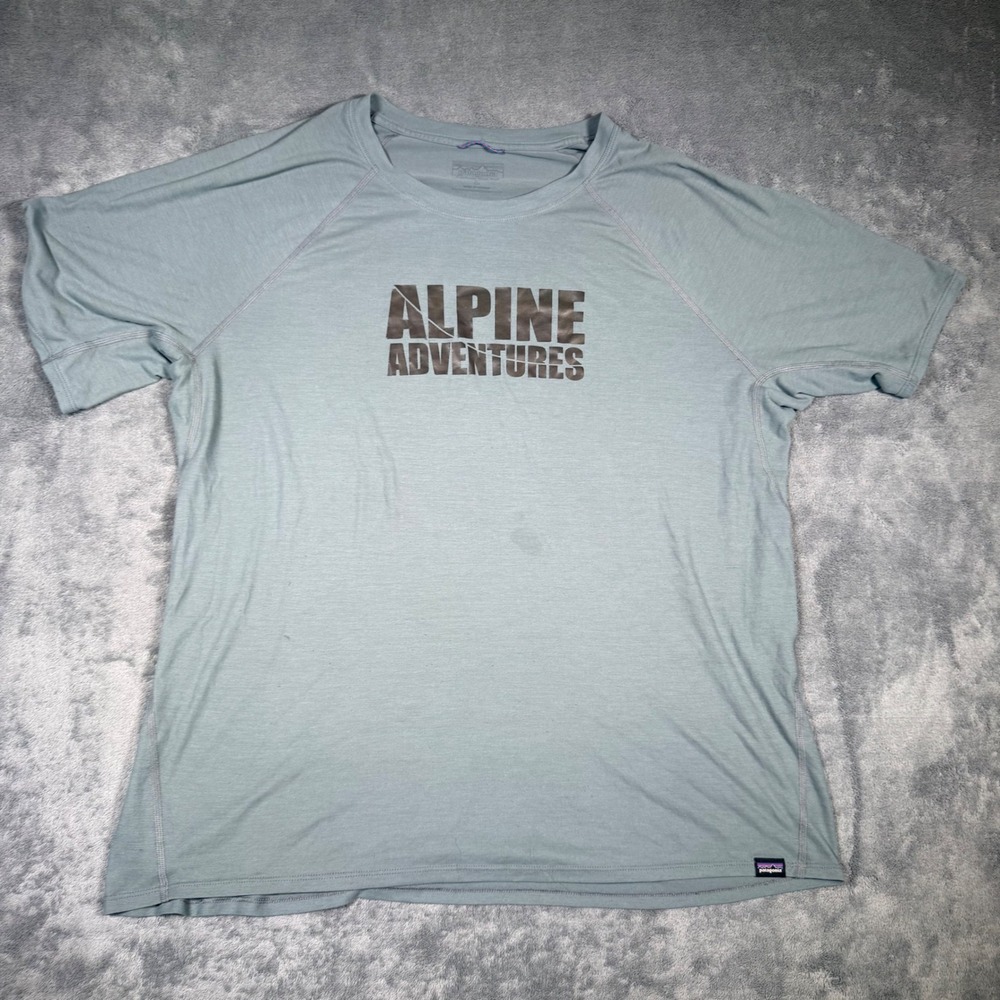 Lot of 2 Patagonia Capilene Cool Trail Mens L Alpine Adventures Blue Gray Shirts - Picture 2 of 16